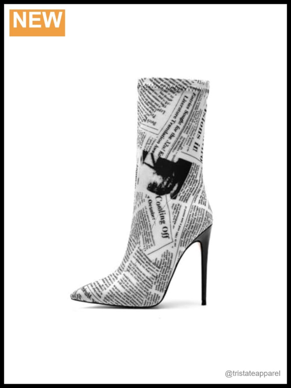 Women's Pointed Toe Ankle Sock Boots Stretchy Faux Leather Heeled Boots
